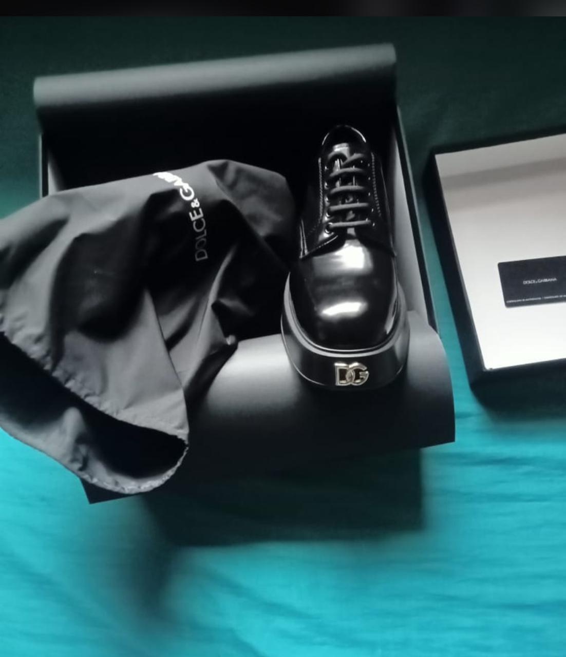 Dolce & Gabbana Black Leather Derby Shoes